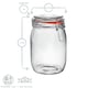 image 3 of Argon Tableware 3x Glass Storage Jars - 1 Litre - Orange Seal - Clip Top Storage Jar Kitchen Jair Preserving Jar Kitchen Storage Jar