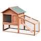 image 1 of PawHut Rabbit Hutch, 2 Tier Bunny House with Asphalt Roof, Ramp, tray, Green