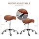 image 3 of HOMCOM PU Leather Saddle Stool w/ Moulded Padded Seat Adjustable Height Brown