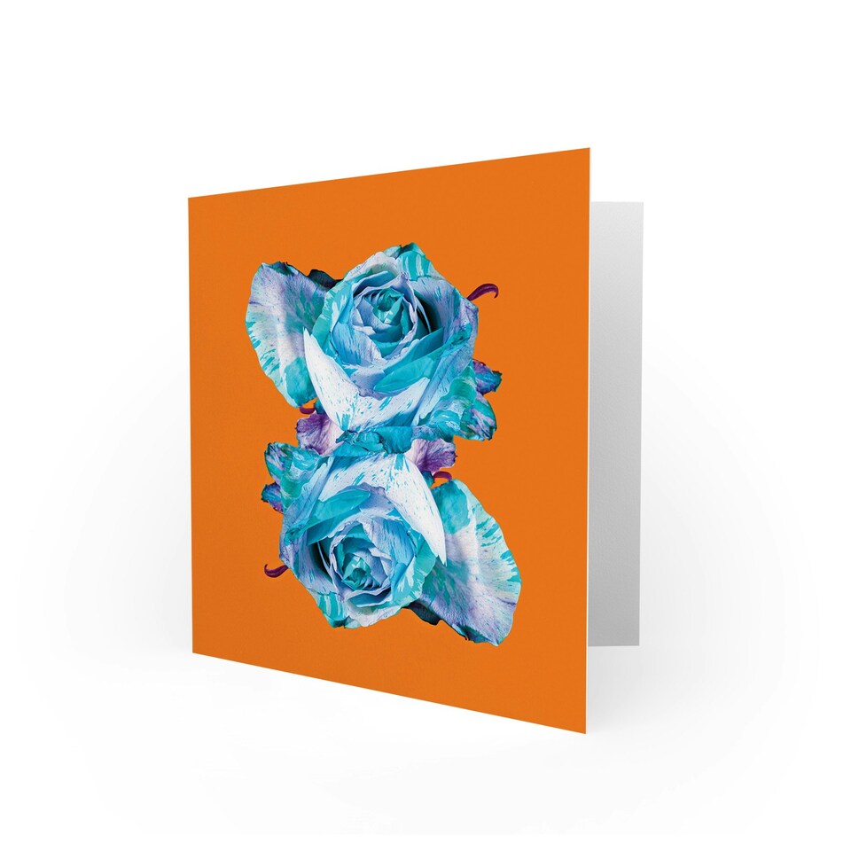 image 1 of Elegant Floral Symmetry Rose Flower Modern Art Card