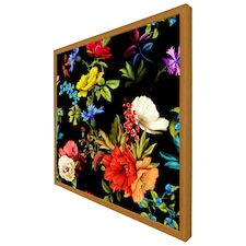 Bright vibrant flowers (Picture Frame) Brown | Oak | XL