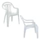 image 3 of 4 x White Stackable Plastic Low Back Garden Chairs For Patios & Outdoor Picnics White