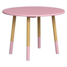 Kids Wooden Round Table Toddlers Small Children Home Nursery Play Room Furniture | Multi | Pink | 1