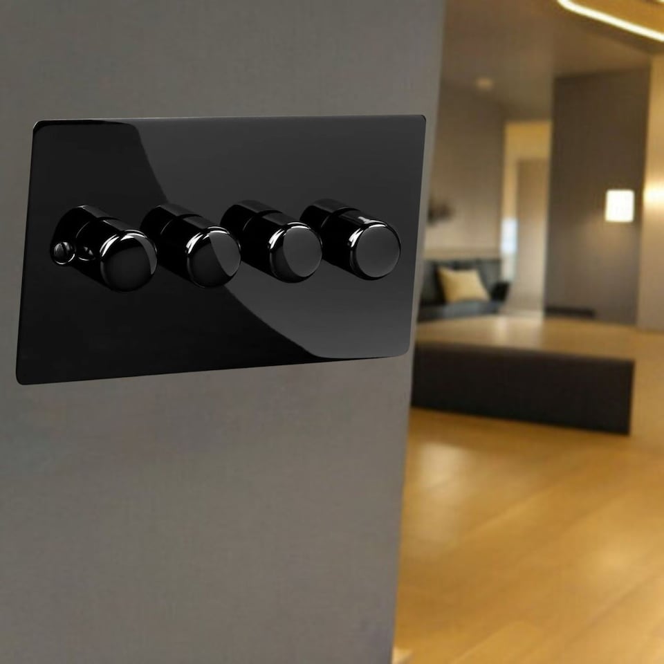 image 1 of Volex Crabtree 4-Gang Dimmer Light Switch - Flush Style