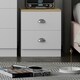 image 4 of FWStyle Esher 2 Drawer Bedside Table Matt White With Oak Top