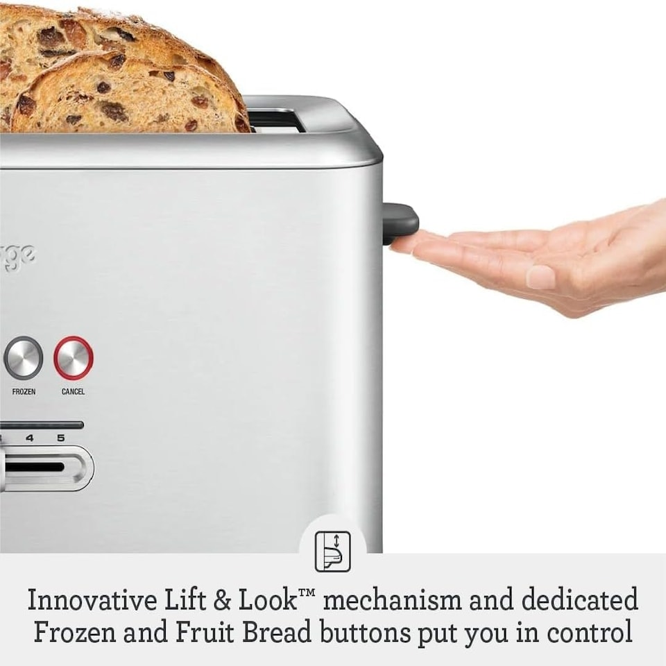 image 1 of Sage The 'A Bit More' Toaster 4 Slice, Brushed Stainless Steel Silver