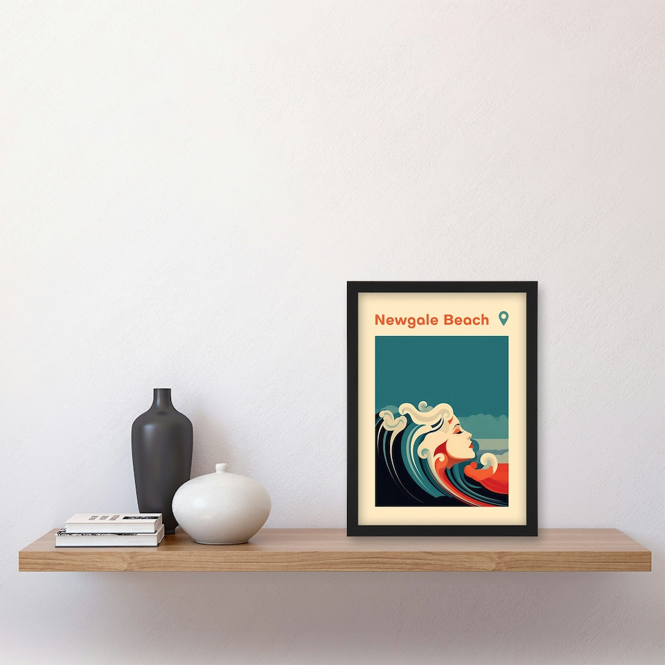 image 1 of Newgale Beach Haverfordwest Wales Uk Modern Black Framed Wall Art Print A4