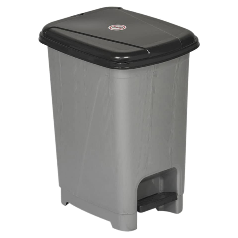 image 1 of 15L Slim Pedal Waste Recycling Bin Can Insert Step On Lid Kitchen Bathroom | Grey | Grey | 15 Litre | 1