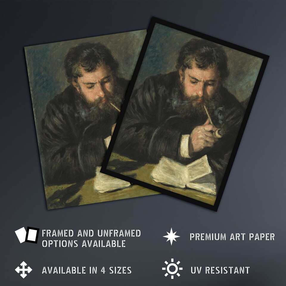 image 1 of Claude Monet Portrait Renoir Vintage Wall Art Poster Print 12X16"