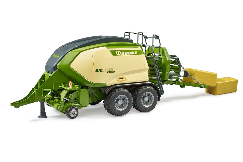 image 1 of Bruder Krone BiG Pack 1290 HDP VC with 2 square bales of hay Detailed Vehicle & Playset Model