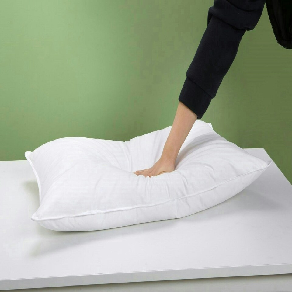 image 1 of Goose Feather & Down Pillow PAIR with Cotton Cover