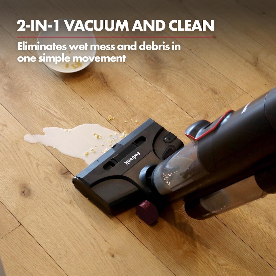 image 1 of Ewbank EWHF03988 HYDROH1 Cordless Hard Floor Cleaner, 2-in-1 Wet & Dry Vacuum Cleaner, 10,000Pa Suction, Self-Cleaning Dock, 820ml Dual Water Tanks, LED Display, 25-Minute Runtime, Black