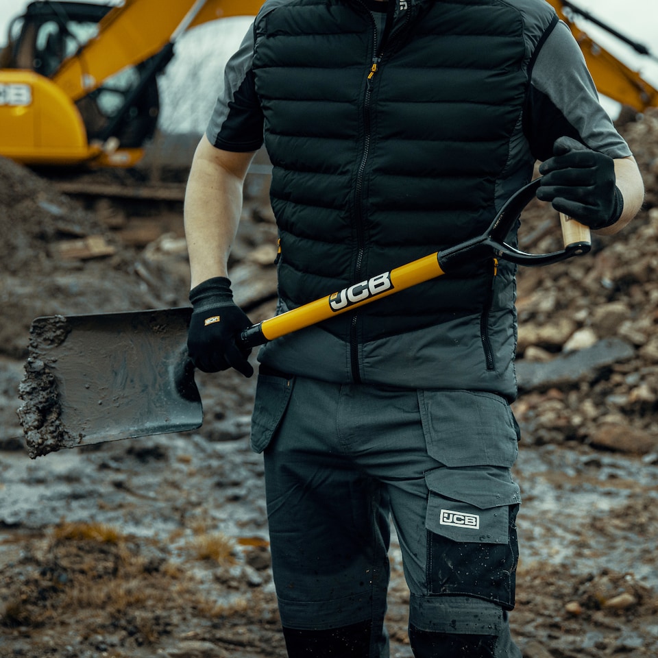 image 1 of JCB 250 x 300mm Square Mouth Site Master Shovel, Heavy-Duty Steel Blade