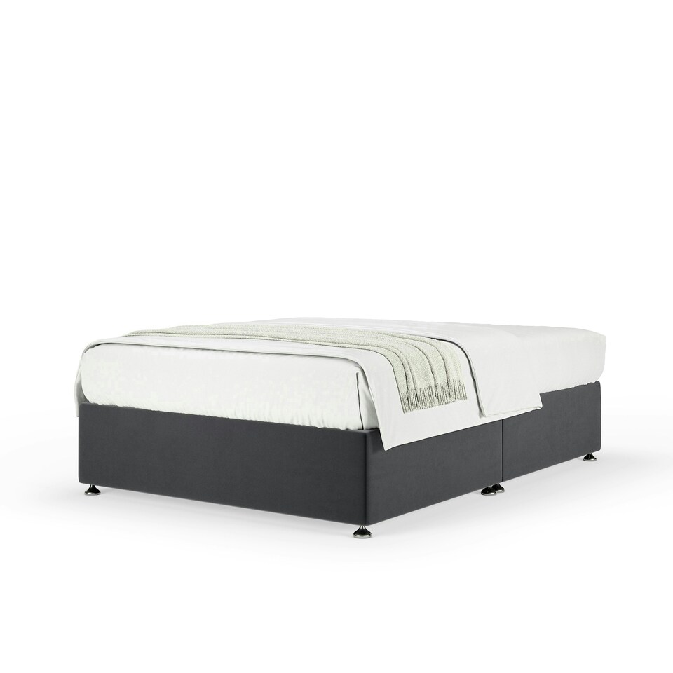 image 1 of Majestic 1000 Pocket Sprung Graphite Plush Velvet Divan Set Double