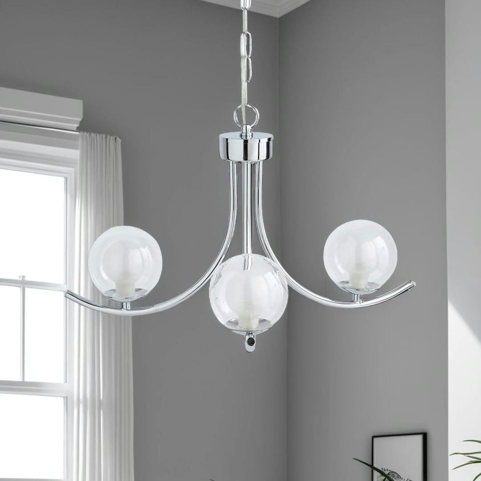 image 1 of Jimena 3 Light Polished Chrome Pendant Ceiling Light