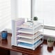 image 2 of Living and Home 5-Tier Desktop Organiser with Vertical File Sorter | White