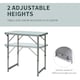 image 4 of Outsunny 2FT Garden Outdoor Camping Table Portable Folding Picnic Table Aluminium Frame with Adjustable Height 60L x 45W x 64H cm