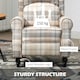 image 5 of HOMCOM Recliner Chair for Living Room Wingback Chair with Padded Armrest Khaki