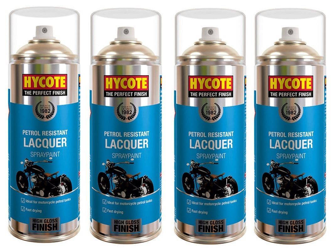 Hycote Clear Fast Drying Petrol Resistant Spray Lacquer 400ml x4 ...
