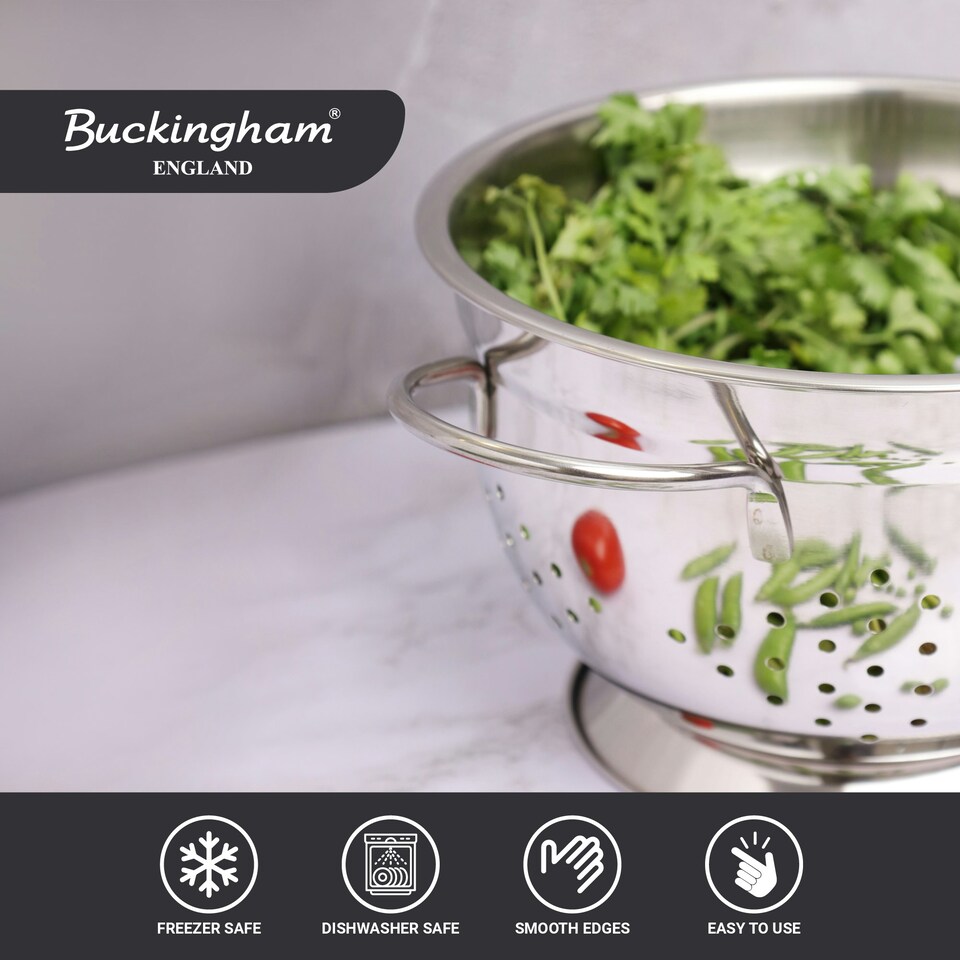 image 1 of Buckingham Premium Stainless Steel Deep Colander 5.2 Litre / 26 cm