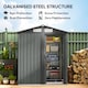 image 3 of Outsunny 5ft x 4ft Garden Shed, Metal Tool Storage Shed with Sliding Door, Sloped Roof and Foundation Kit for Garden, Patio, Grey Wood Effect | Grey | 1