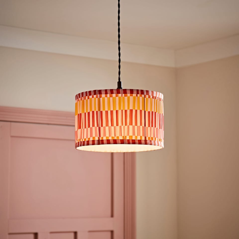 image 1 of ValueLights Rae Small Stripe Multicolour Pleated Shade