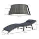 image 5 of Outsunny Folding Rattan Sun Lounger Outdoor Chair with Cushion, Grey