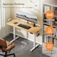 image 2 of Vonhaus Light Wood Maple Effect Electric Standing Desk 140x60cm
