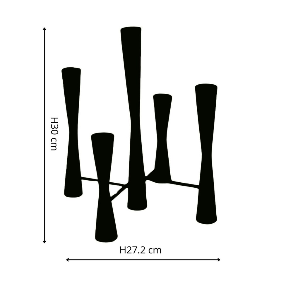 image 1 of Parker 5 Piece Candle Centerpiece - Mild Steel - L27 x W27 x H42 cm - Silver | Silver | 1