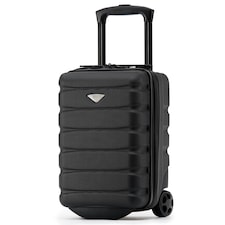 Flight Knight Lightweight 2 Wheel ABS Hard Suitcase Cabin Hand Luggage 100+ Airlines Approved - British Airways, Ryanair & easyJet Free Carry On 40x20x25cm Black | Cabin Bag