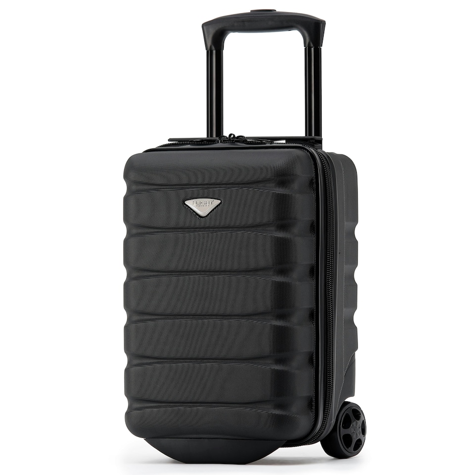 image 1 of Flight Knight Lightweight 2 Wheel ABS Hard Suitcase Cabin Hand Luggage 100+ Airlines Approved - British Airways, Ryanair & easyJet Free Carry On 40x20x25cm Black | Cabin Bag