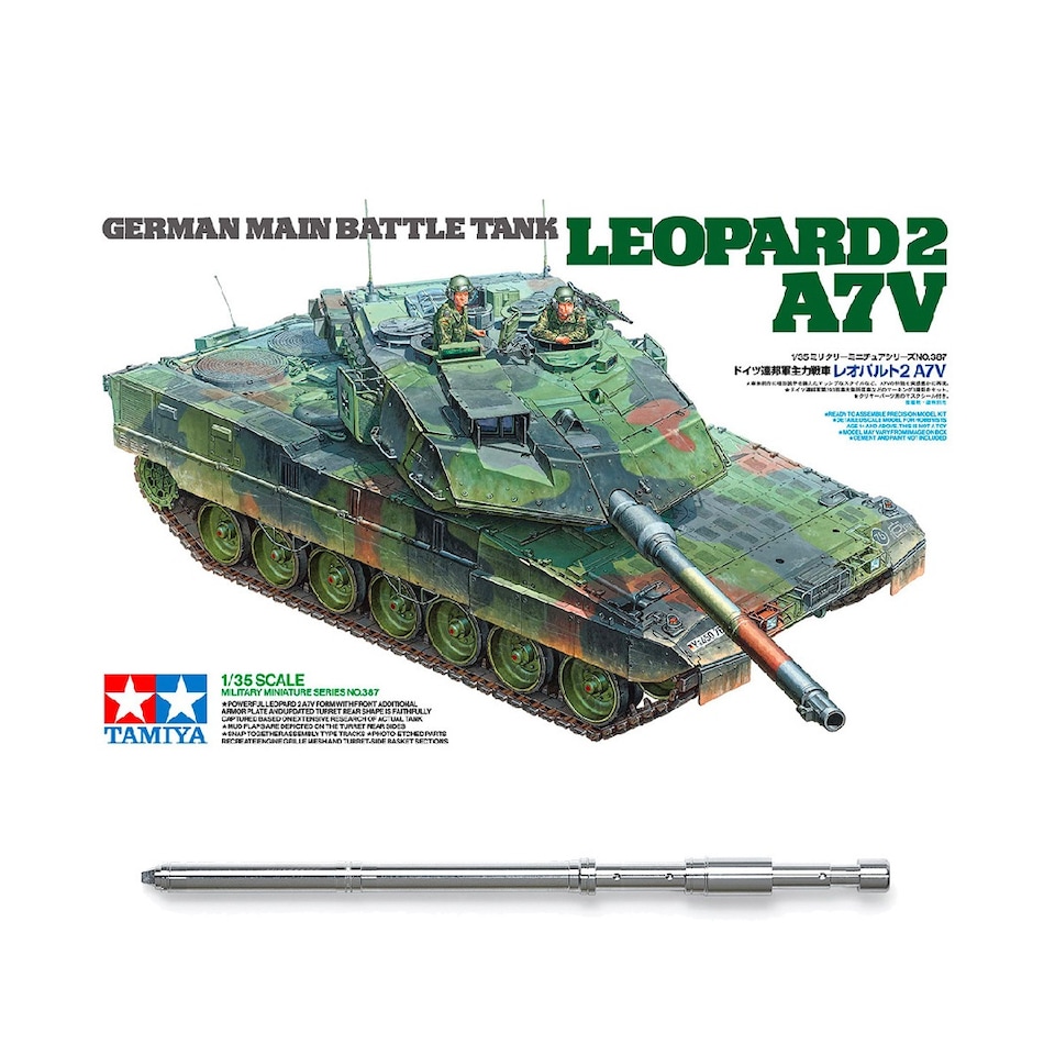 image 1 of Tamiya German Battle Tank Leopard 2 A7V Metal Barrel Upgrade Model Kit
