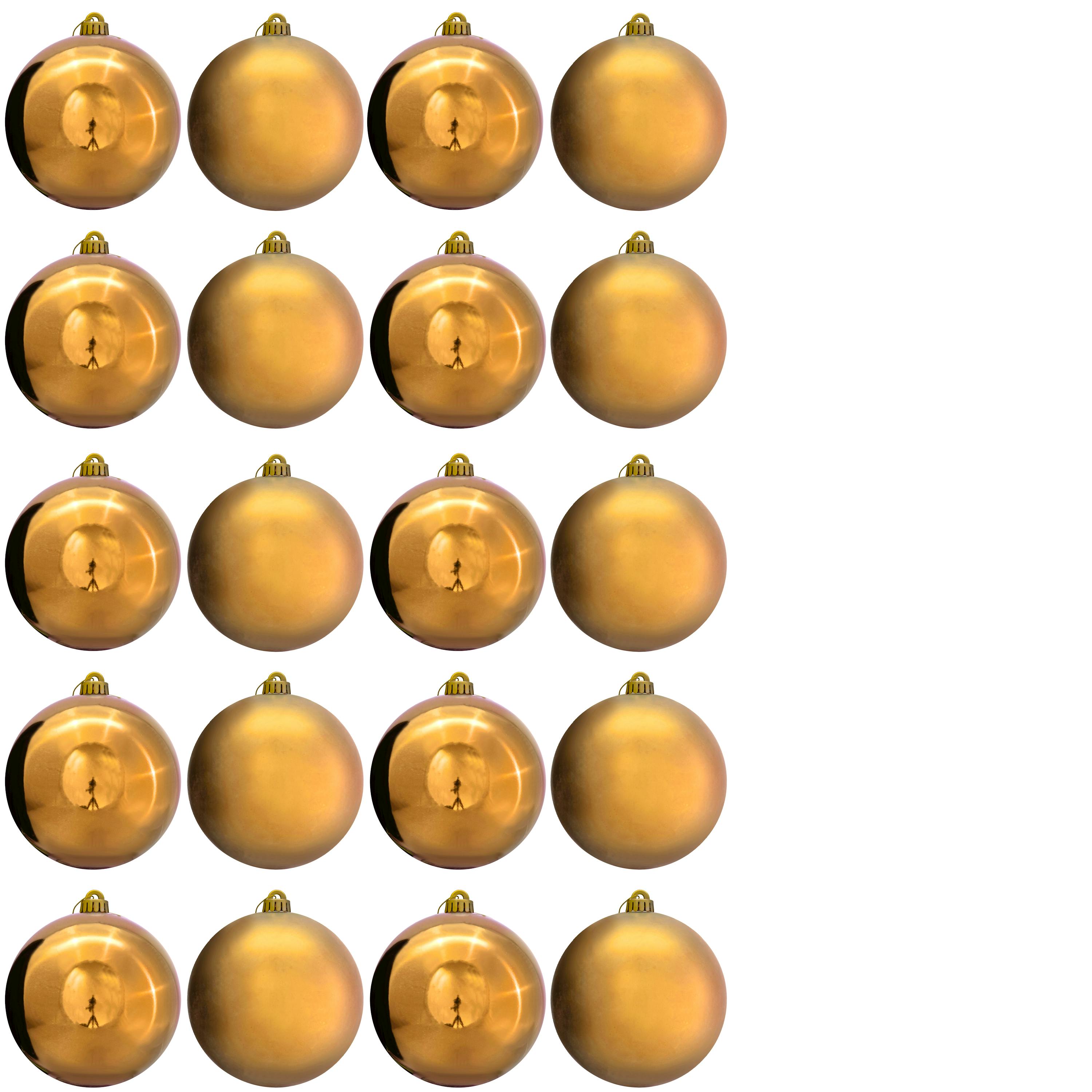 Christmas Tree World 15cm Bauble Set Shiny/Matt (20 pc) - Gold