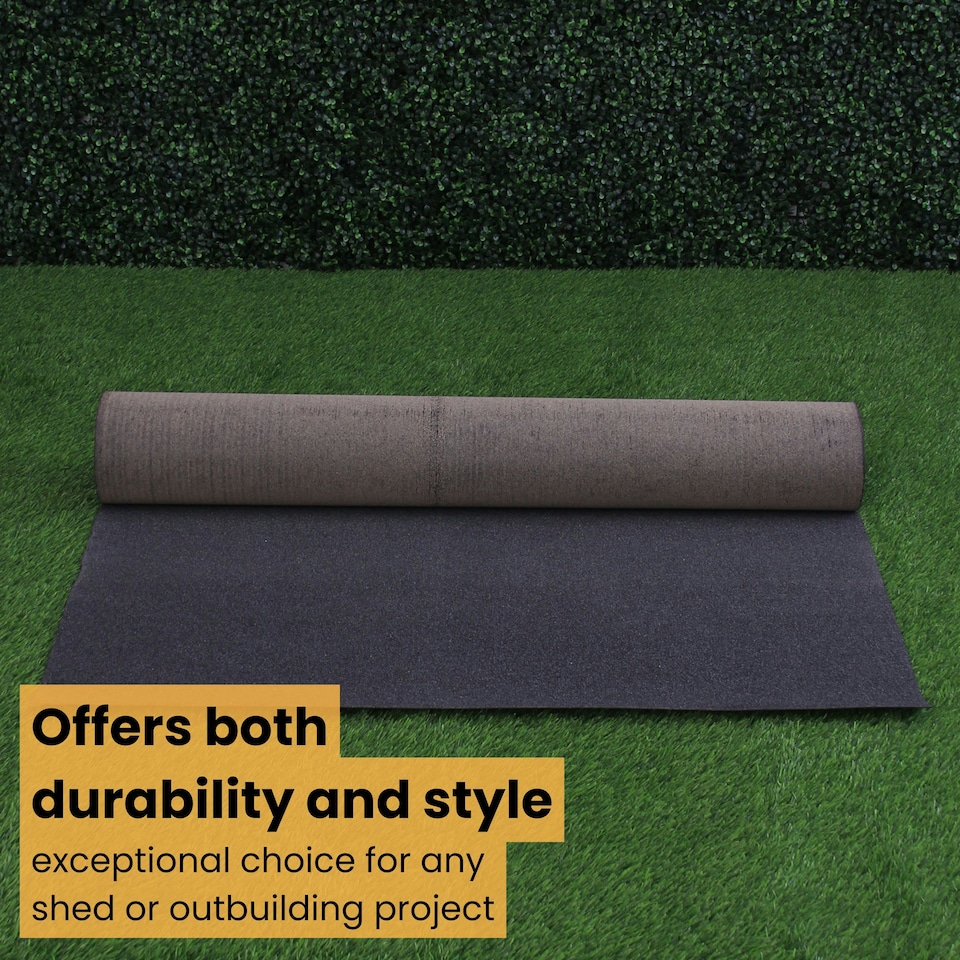 image 1 of NOVECRAFTO Polyester Shed Roofing Felt – Heavy-Duty Weatherproof Roof Felt Roll for Summerhouses, Sheds & Kennels – Premium Long-Life Roof Covering Black | 8m x 1m