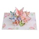 image 1 of Peach Butterfly and Flowers 3D Pop Up Greeting Card