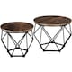 image 1 of Coffee Table Set 2-Piece Benham | Brown | Industrial wood dark, rustic | 50 x 50 x 40 cm | 1