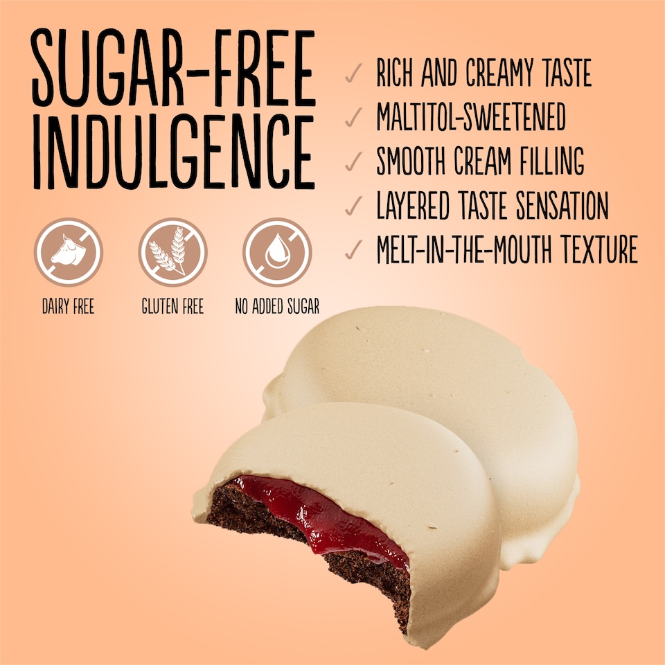 image 1 of Diablo No Added Sugar Strawberry and Peanut Cream Cookies 100g