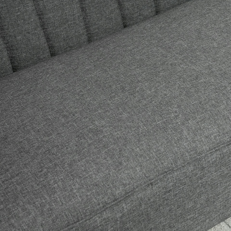 image 1 of HOMCOM Linen-Feel Double Sofa w/ Wood Frame Padding Back, Grey