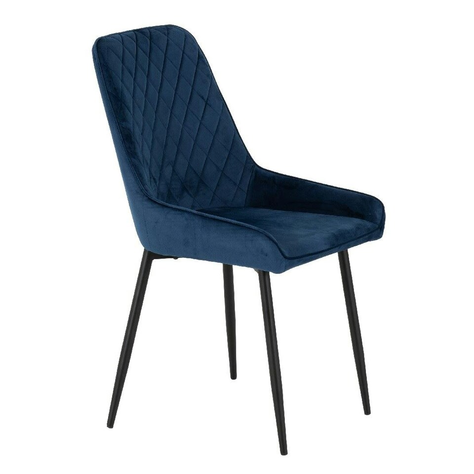 image 1 of Athens Dining Set with 4 Avery Velvet Chairs Blue | Medium Oak/Sapphire Blue