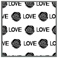 Rose & love print (Picutre Frame) Grey | M