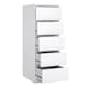 image 4 of Naia Narrow Chest of 5 Drawers in White High Gloss