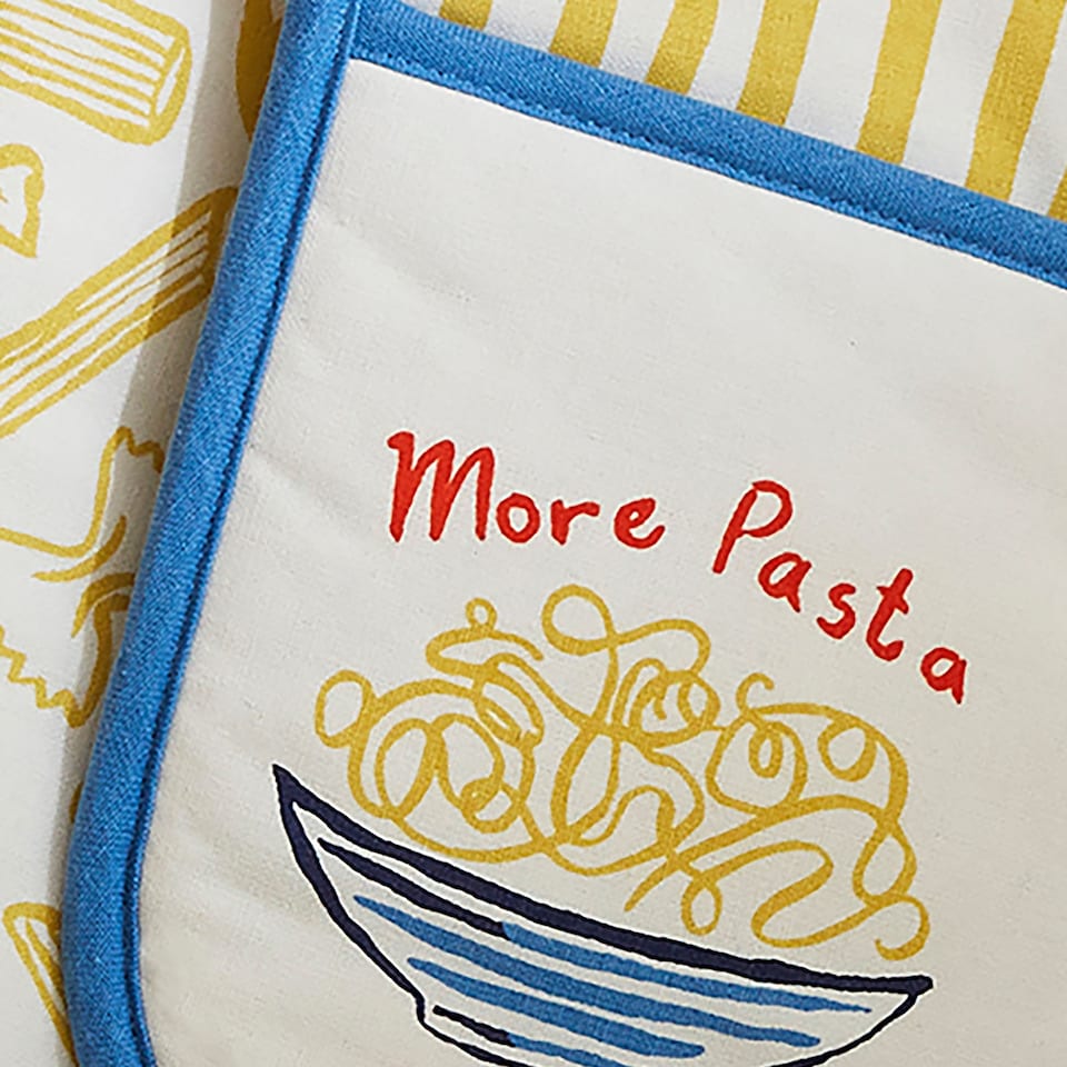 image 1 of Ulster Weavers Pasta Lovers Club Double Oven Glove Yellow