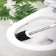 image 4 of Nicoman Round White Toilet Brush & Holder With Silicone Head