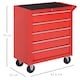 image 5 of DURHAND 5-Drawer Lockable Tool Storage Cabinet with Wheels, Handle, 2 Keys, Steel Home Work DIY Workshop Chest, Garage Equipment Trolley, Red