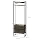 image 3 of HOMCOM Clothes Hanging Rail with 3 Fabric Drawers Storage Shelves for Hallway