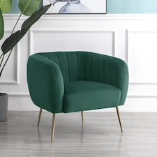 Matilda Velvet Fabric Accent Chair - Green