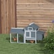 image 7 of PawHut Chicken Coop Hen Cage Small Animal Hutch Nesting Box Outdoor Run Grey