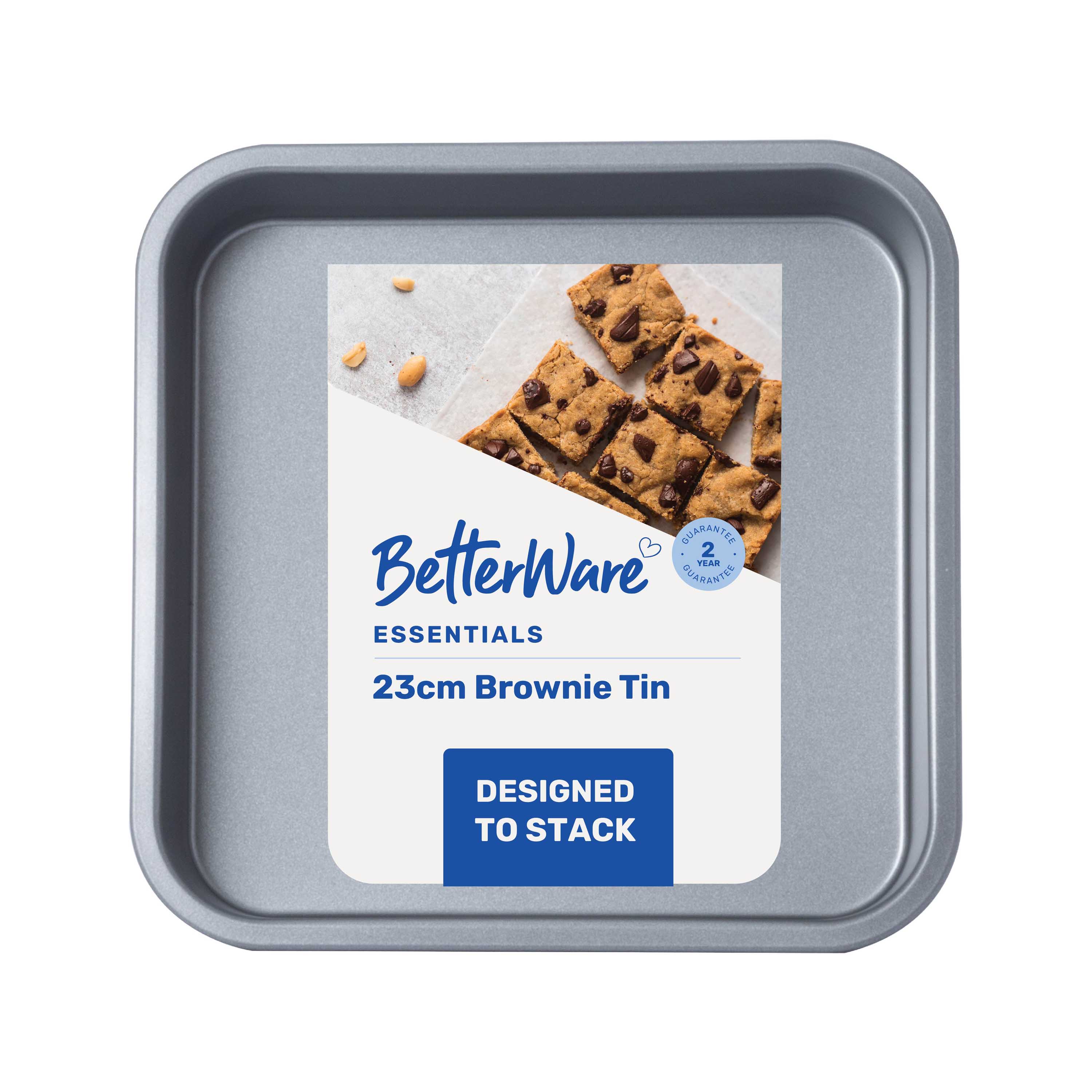 Betterware Essentials 23cm Non-Stick Brownie Tin in Silver