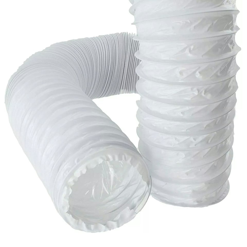 image 1 of SPARES2GO Universal 4m Tumble Dryer Vent Hose + Connection Adapter Kit