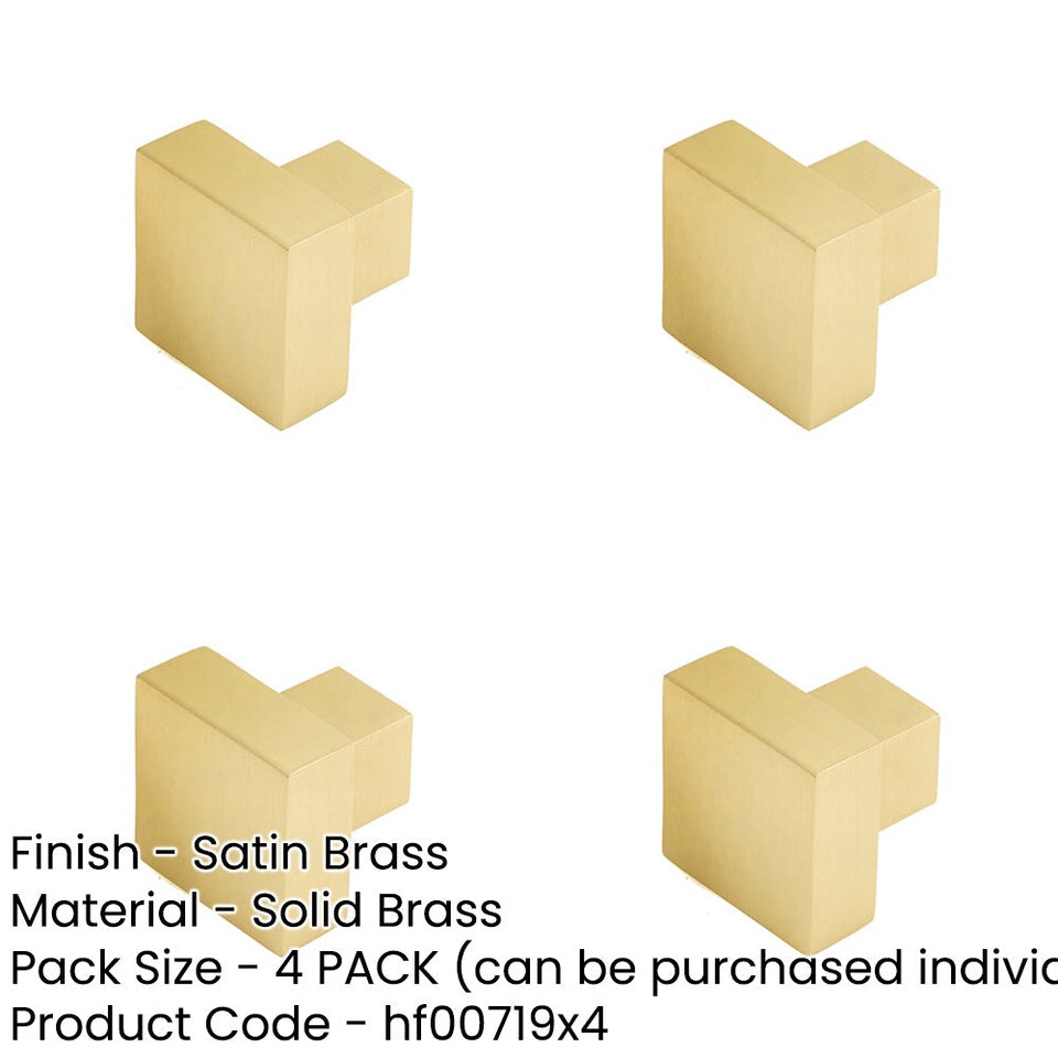 image 1 of 4 PACK Modern Satin Brass Cupboard Knob for Stylish Interiors - Kitchen Cabinet Knob